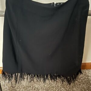 Blue Rain Black Feathered Mini Skirt